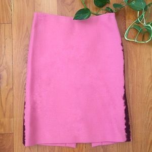 Prada wool skirt, pink, sz 40 (US 2-4), back slit